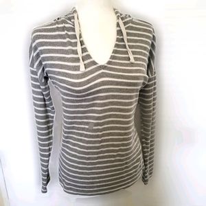 Very comfortable top Grey and white stripes hooded